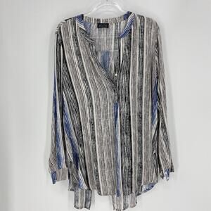 ASTR Shirt Oversized Fly Away Hem Chiffon Tunic Layering Top Women's Sz Medium